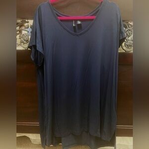 2X Cynthia Rowley Navy Babydoll Soft Stretch Top